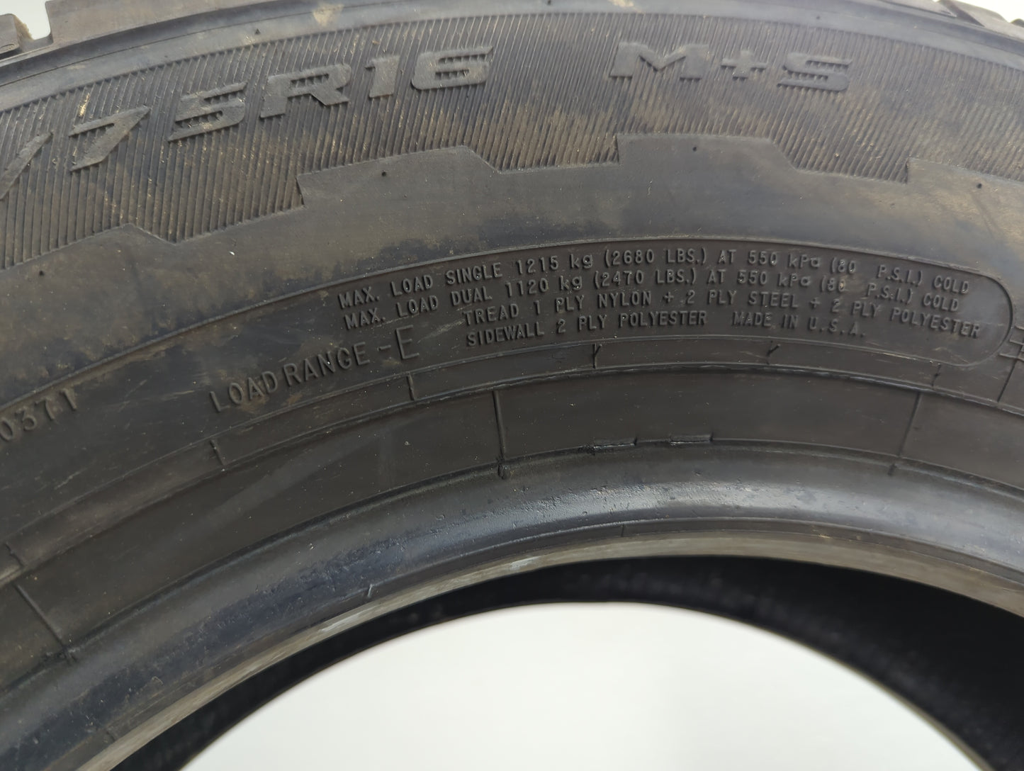 Used Tire LT225/75R16 MASTERCRAFT STRATUS 115/112R - Tread Depth 10/32 - Oemusedautoparts1.com