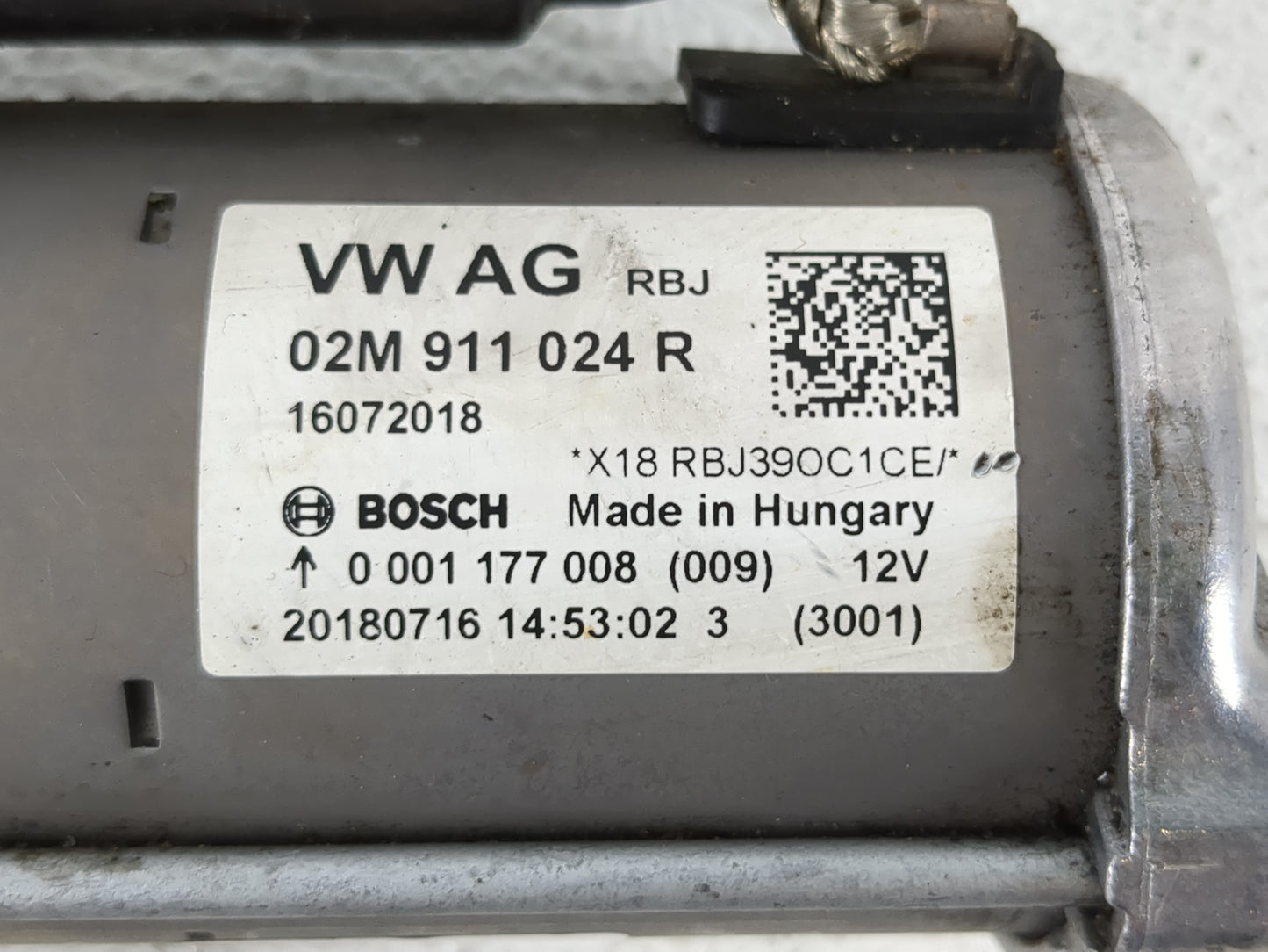2014-2020 Volkswagen Passat Car Starter Motor Solenoid OEM P/N:02M 911 024 R Fits OEM Used Auto Parts