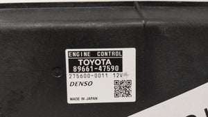 2014 Toyota Prius PCM Engine Control Computer ECU ECM PCU OEM P/N:89661-47590 Fits OEM Used Auto Parts - Oemusedautoparts1.com