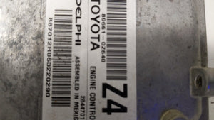 2015 Toyota Corolla PCM Engine Control Computer ECU ECM PCU OEM P/N:89661-0Z640 89661-0Z630 Fits OEM Used Auto Parts - Oemusedautoparts1.com 