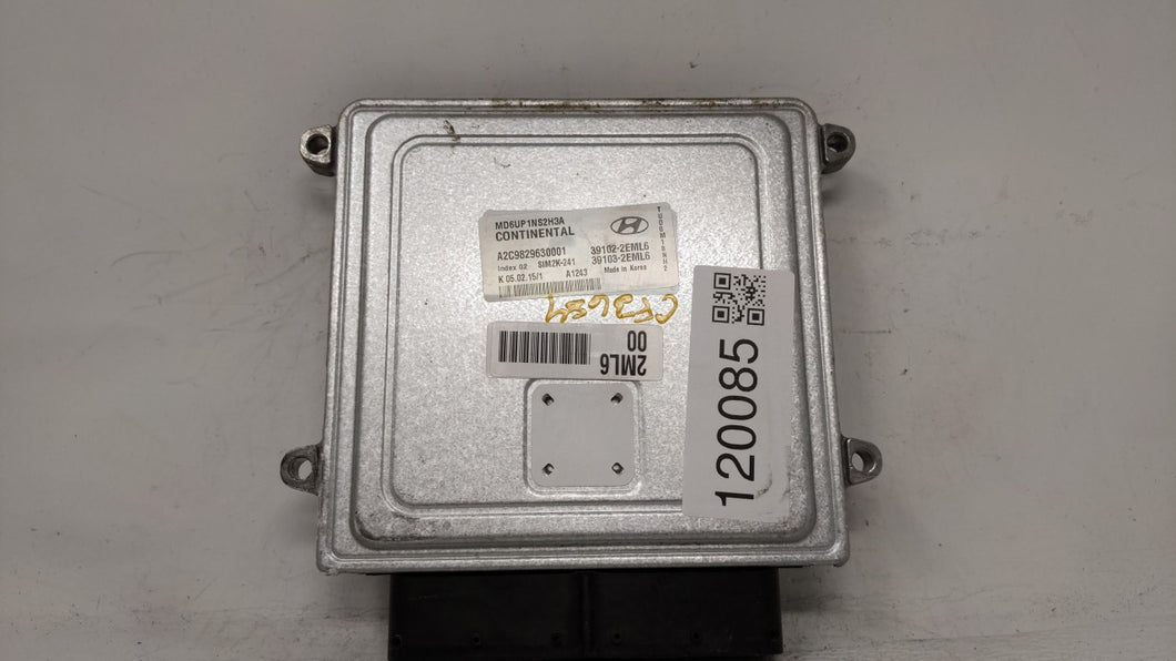 2014-2016 Hyundai Elantra PCM Engine Control Computer ECU ECM PCU OEM P/N:39102-2EML6 39103-2EML6 Fits Fits 2014 2015 2016 OEM Used Auto Parts - Oemusedautoparts1.com