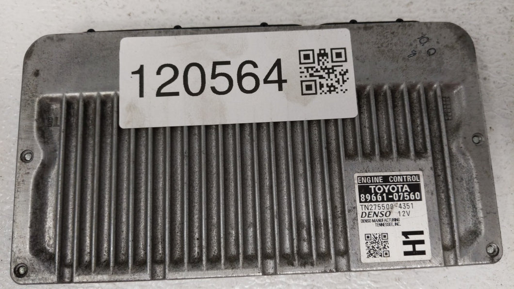 2013-2014 Toyota Avalon PCM Engine Control Computer ECU ECM PCU OEM P/N:89661-07560 Fits Fits 2013 2014 OEM Used Auto Parts - Oemusedautoparts1.com 