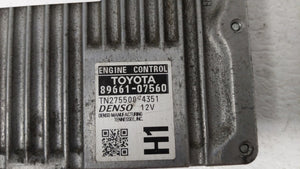 2013-2014 Toyota Avalon PCM Engine Control Computer ECU ECM PCU OEM P/N:89661-07560 Fits Fits 2013 2014 OEM Used Auto Parts - Oemusedautoparts1.com 