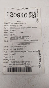 2016 Hyundai Elantra PCM Engine Control Computer ECU ECM PCU OEM P/N:93102-2EML6 Fits OEM Used Auto Parts