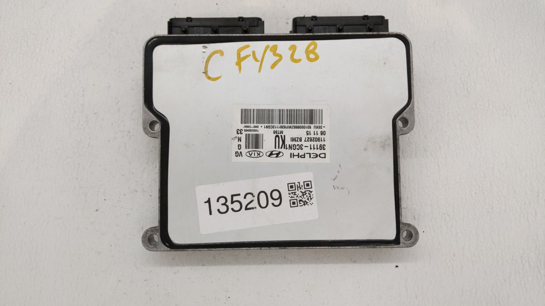 2014-2016 Kia Cadenza PCM Engine Control Computer ECU ECM PCU OEM P/N:39111-3CGN1 Fits Fits 2014 2015 2016 OEM Used Auto Parts - Oemusedautoparts1.com 