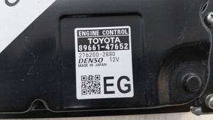 2017 Toyota Prius PCM Engine Control Computer ECU ECM PCU OEM P/N:89661-47652 Fits OEM Used Auto Parts