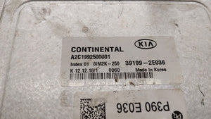 2019 Kia Forte PCM Engine Control Computer ECU ECM PCU OEM P/N:39199-2E036 Fits OEM Used Auto Parts