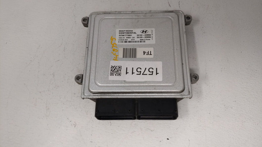 2014-2016 Hyundai Elantra PCM Engine Control Computer ECU ECM PCU OEM P/N:39102-2EMB6 39103-2EMB6 Fits Fits 2014 2015 2016 OEM Used Auto Parts