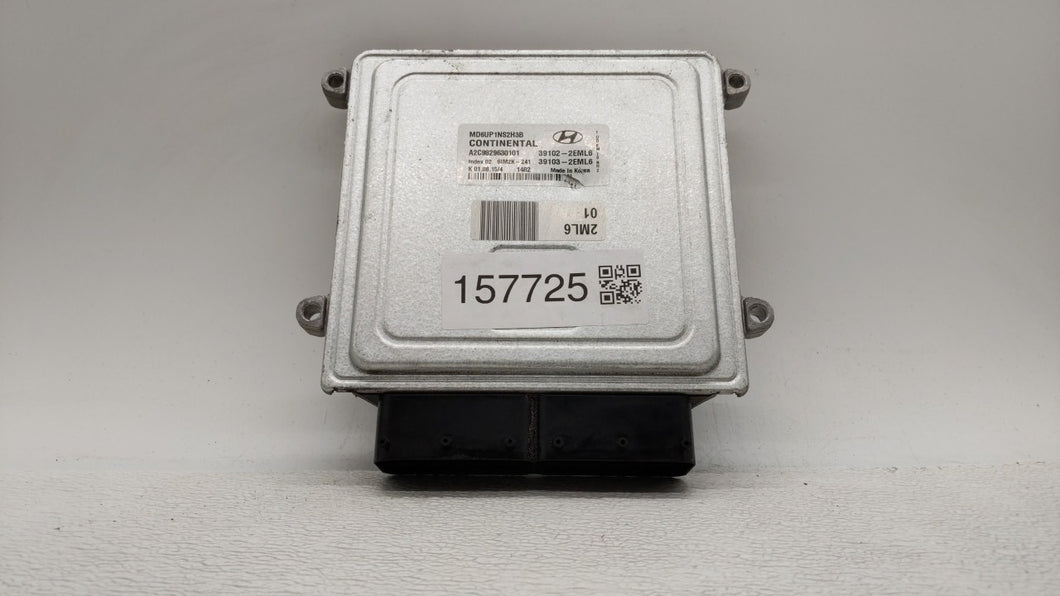 2014-2016 Hyundai Elantra PCM Engine Control Computer ECU ECM PCU OEM P/N:39102-2EML6 39103-2EML6 Fits Fits 2014 2015 2016 OEM Used Auto Parts - Oemusedautoparts1.com 