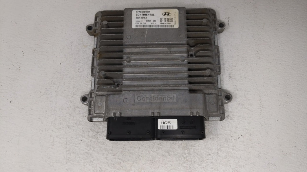 2011-2014 Hyundai Sonata PCM Engine Control Computer ECU ECM PCU OEM P/N:39101-2G661 39111-2G661 Fits Fits 2011 2012 2013 2014 OEM Used Auto Parts - Oemusedautoparts1.com 