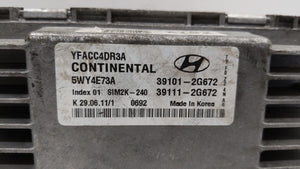 2011-2014 Hyundai Sonata PCM Engine Control Computer ECU ECM PCU OEM P/N:39101-2G661 39111-2G661 Fits Fits 2011 2012 2013 2014 OEM Used Auto Parts - Oemusedautoparts1.com 