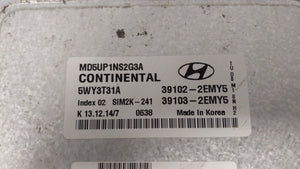 2015 Hyundai Elantra PCM Engine Control Computer ECU ECM PCU OEM P/N:39102-2EMY5 39103-2EMY5 Fits OEM Used Auto Parts - Oemusedautoparts1.com 