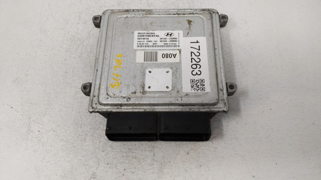 2011-2013 Hyundai Elantra PCM Engine Control Computer ECU ECM PCU OEM P/N:39102-2EMP2 39102-2EMP3 Fits Fits 2011 2012 2013 OEM Used Auto Parts - Oemusedautoparts1.com 