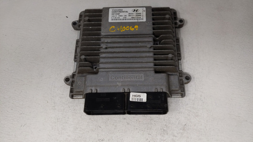 2011-2014 Hyundai Sonata PCM Engine Control Computer ECU ECM PCU OEM P/N:39101-2G672 39111-2G672 Fits Fits 2011 2012 2013 2014 OEM Used Auto Parts - Oemusedautoparts1.com 