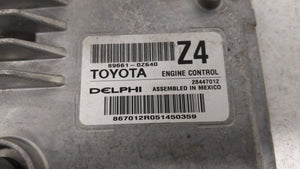 2015 Toyota Corolla PCM Engine Control Computer ECU ECM PCU OEM P/N:89661-0Z640 Fits OEM Used Auto Parts - Oemusedautoparts1.com 