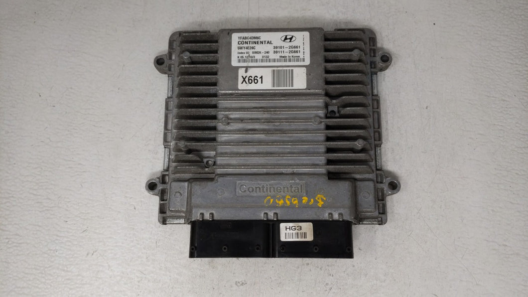 2011-2014 Hyundai Sonata PCM Engine Control Computer ECU ECM PCU OEM P/N:39101-2G661 39111-2G661 Fits Fits 2011 2012 2013 2014 OEM Used Auto Parts - Oemusedautoparts1.com 