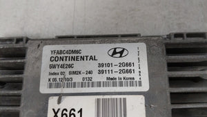 2011-2014 Hyundai Sonata PCM Engine Control Computer ECU ECM PCU OEM P/N:39101-2G661 39111-2G661 Fits Fits 2011 2012 2013 2014 OEM Used Auto Parts - Oemusedautoparts1.com 