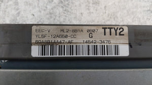 2001 Ford Explorer Sport PCM Engine Control Computer ECU ECM PCU OEM P/N:YL5F-12A650-CC Fits OEM Used Auto Parts - Oemusedautoparts1.com 