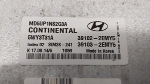 2015 Hyundai Elantra PCM Engine Control Computer ECU ECM PCU OEM P/N:39102-2EMY5 39103-2EMY5 Fits OEM Used Auto Parts