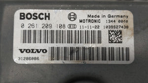 2012 Volvo S60 PCM Engine Control Computer ECU ECM PCU OEM P/N:0 261 209 108 31286086, 1343 0003 Fits OEM Used Auto Parts - Oemusedautoparts1.com 