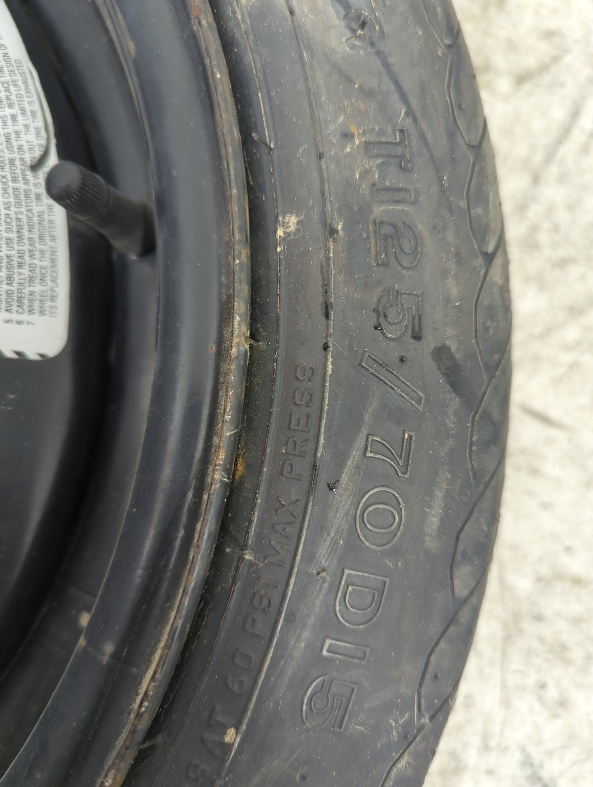 1988 Ford Taurus Spare Donut Tire Wheel Rim Oem - Oemusedautoparts1.com