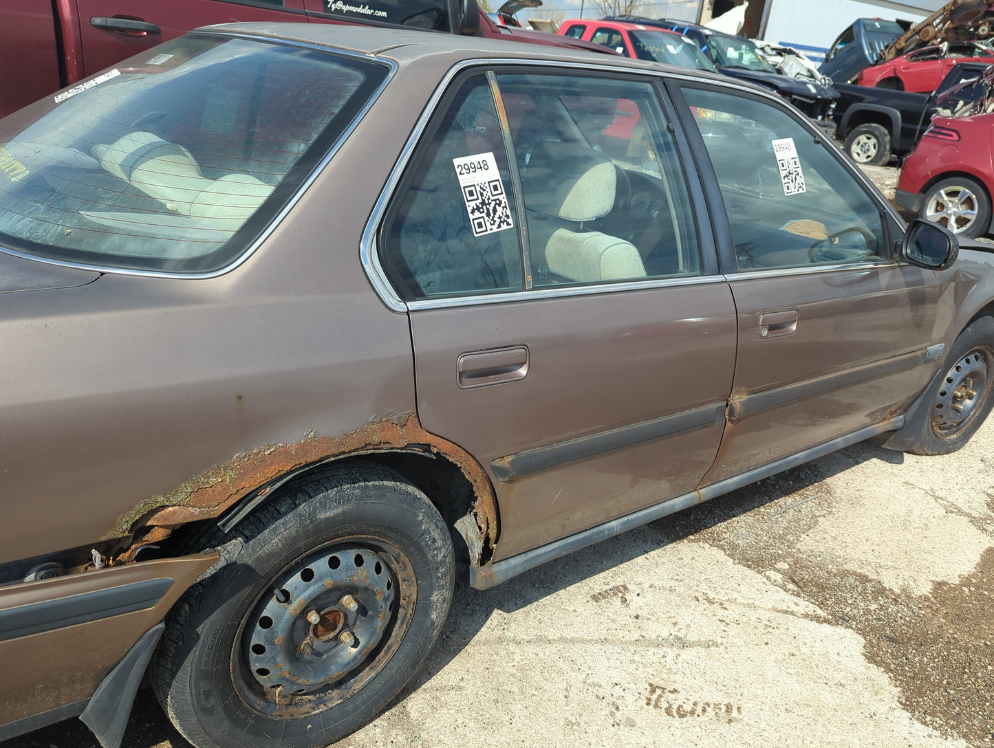 1990 Honda Accord Passenger Rear Door Oem - Oemusedautoparts1.com