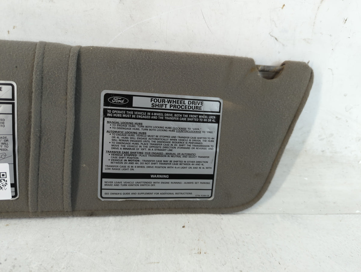 1991 Ford Bronco Sun Visor Shade Replacement Driver Left Mirror Fits OEM Used Auto Parts - Oemusedautoparts1.com