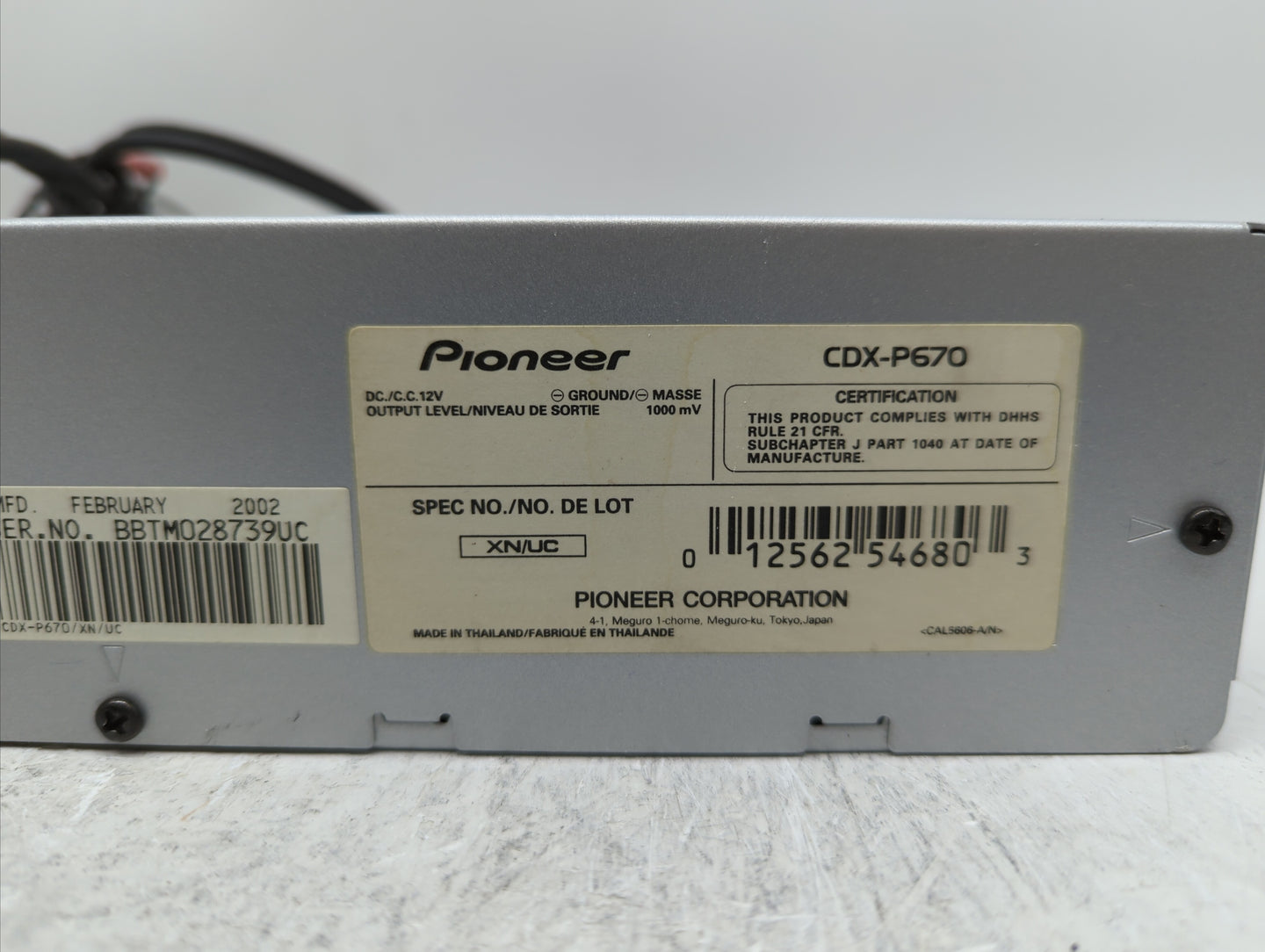 1991 Toyota Land Cruiser Radio AM FM Cd Player Receiver Replacement P/N:CDX-P670 Fits OEM Used Auto Parts - Oemusedautoparts