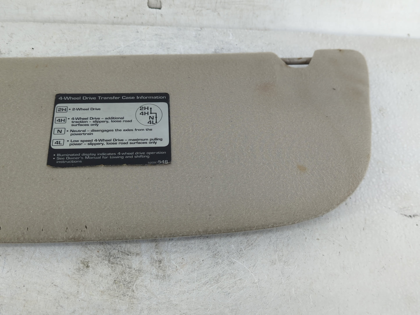 1992 Jaguar Xj Sun Visor Shade Replacement Driver Left Mirror Fits OEM Used Auto Parts - Oemusedautoparts1.com