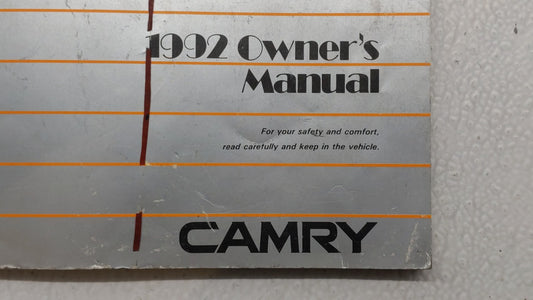 1992 Toyota Camry Owners Manual Book Guide OEM Used Auto Parts