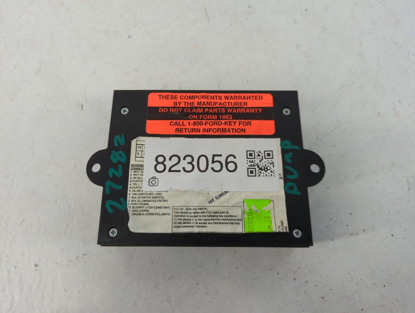 1993 Crown Victoria Code Alarm Vehicle Security System Module GOH-RVS-4 Brain - Oemusedautoparts1.com