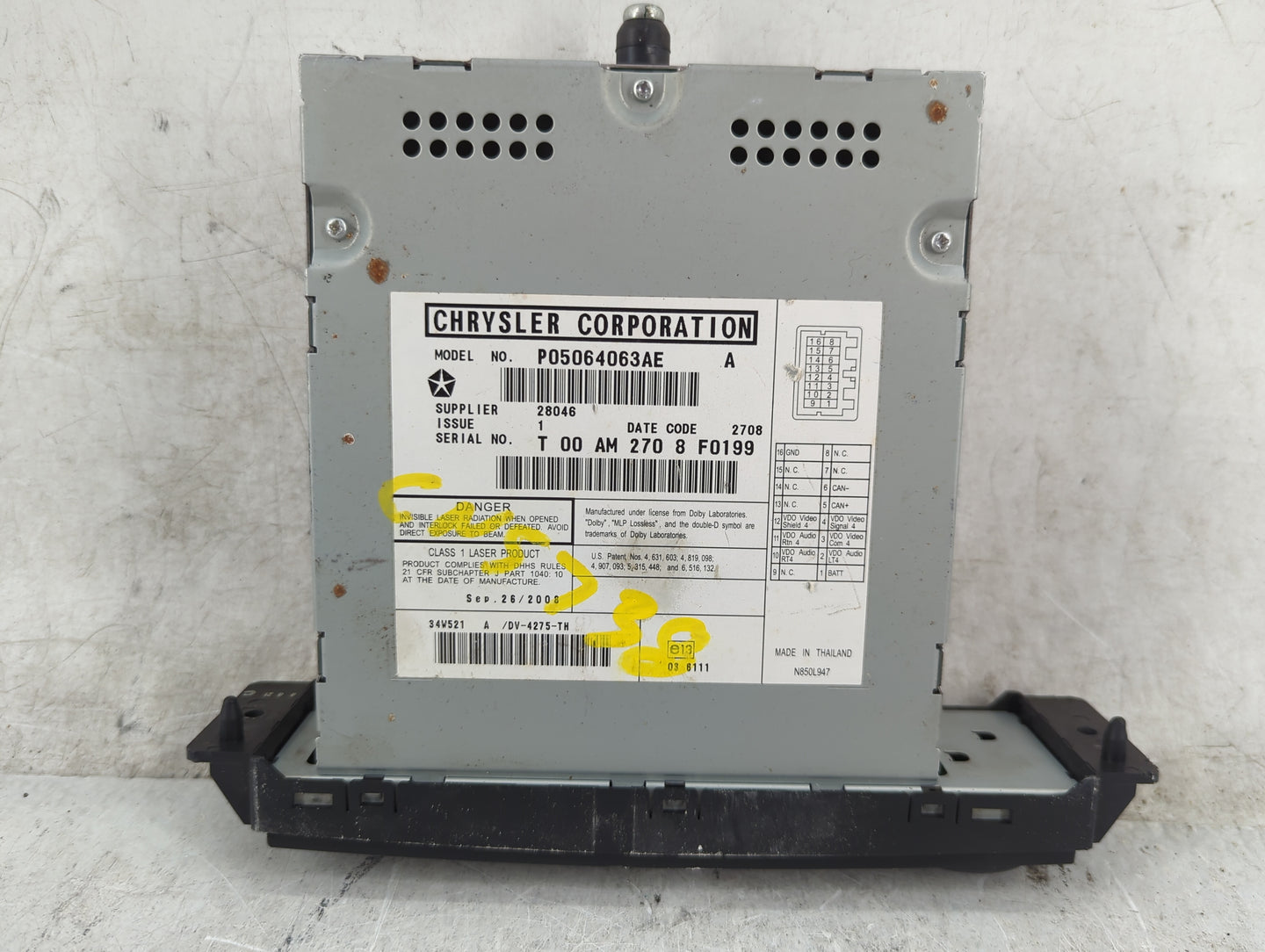 1993 Ford Escort Radio AM FM Cd Player Receiver Replacement P/N:P05064063AE Fits OEM Used Auto Parts - Oemusedautoparts1.com