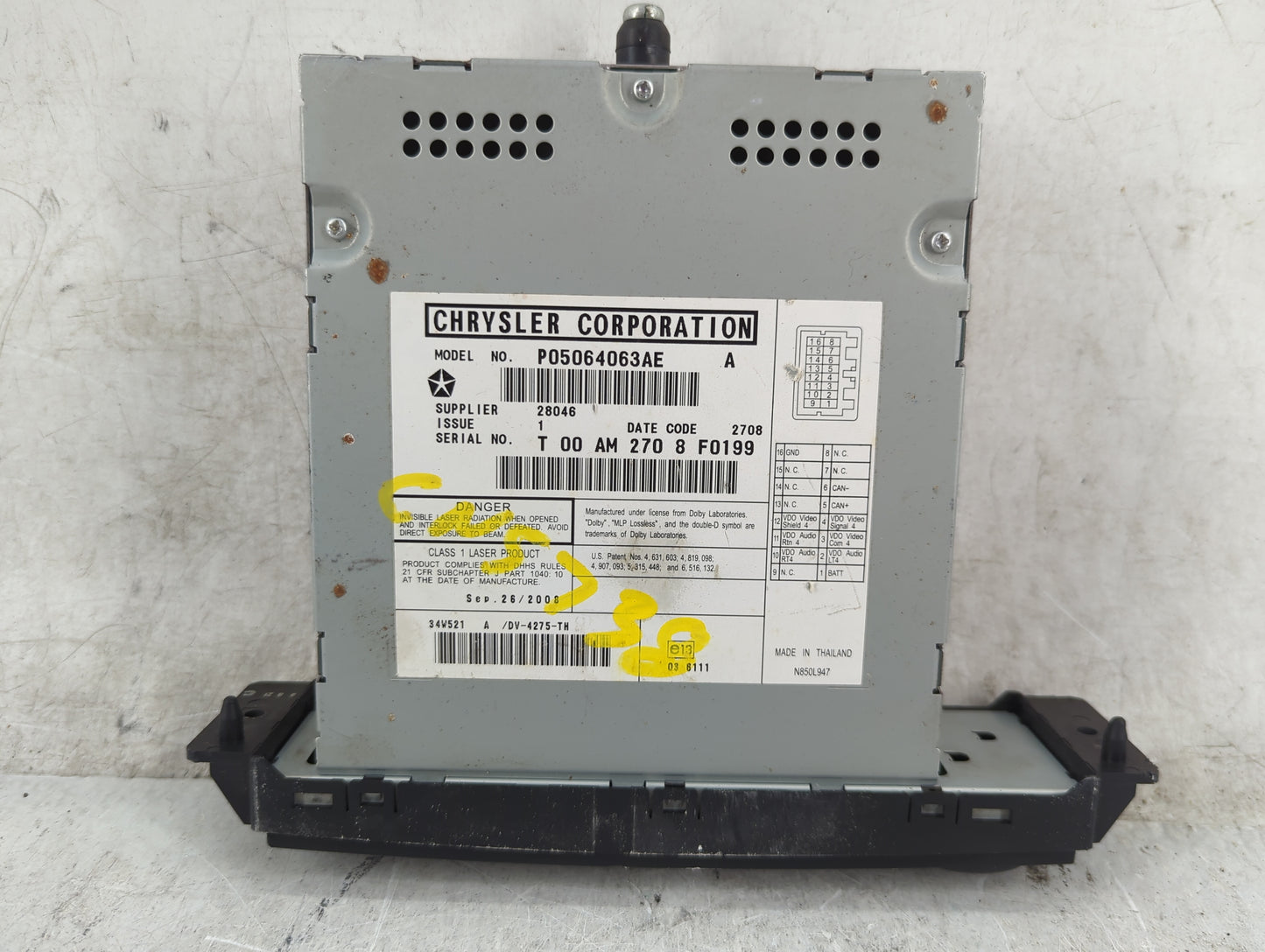 1993 Ford Escort Radio AM FM Cd Player Receiver Replacement P/N:P05064063AE Fits OEM Used Auto Parts - Oemusedautoparts1.com