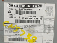 1993 Ford Escort Radio AM FM Cd Player Receiver Replacement P/N:P05064063AE Fits OEM Used Auto Parts - Oemusedautoparts1.com