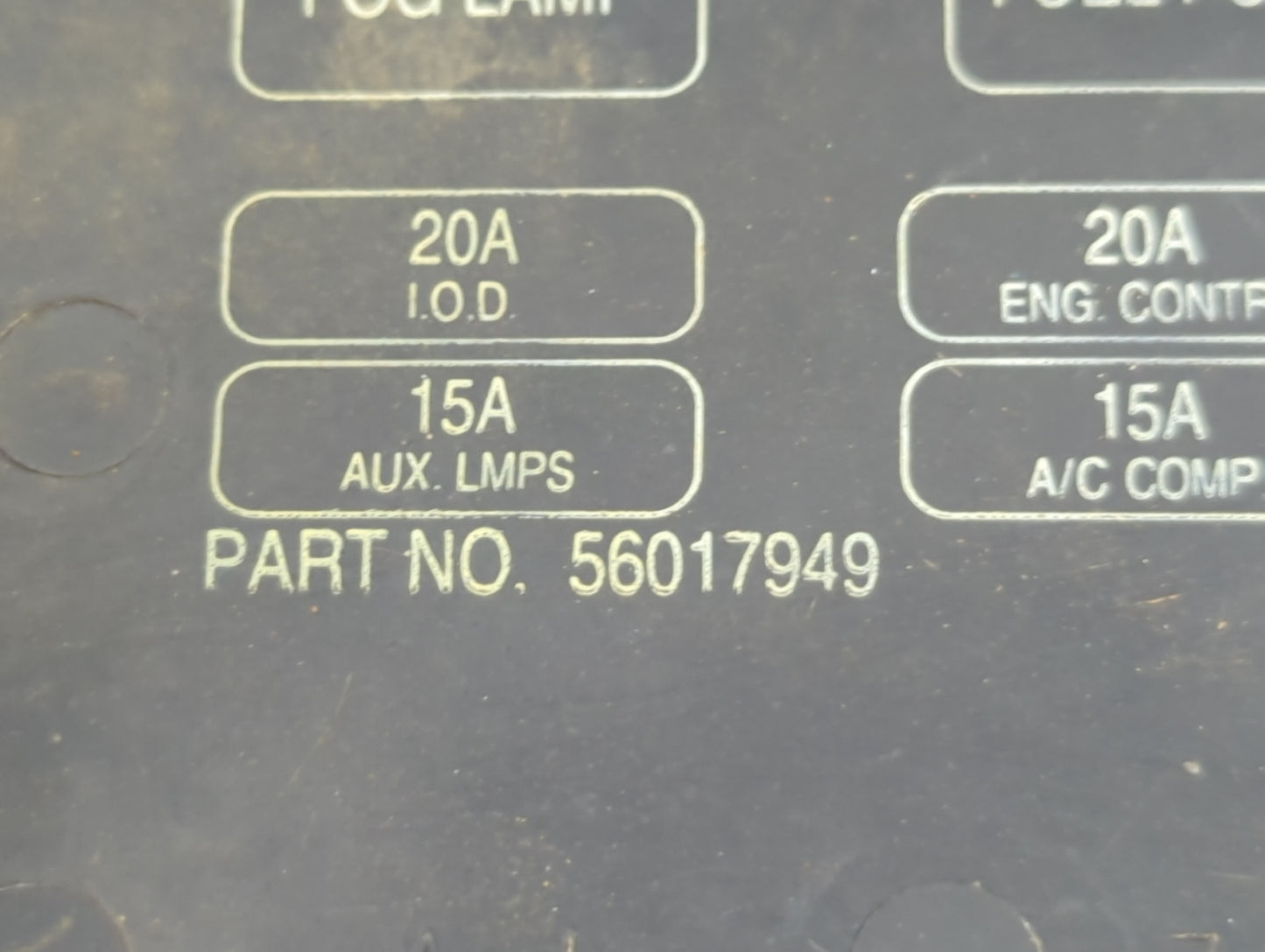 1994-1996 Jeep Grand Cherokee Fusebox Fuse Box Relay Module Tipm 56017949 - Oemusedautoparts1.com