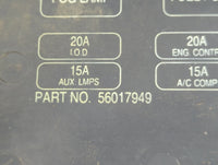 1994-1996 Jeep Grand Cherokee Fusebox Fuse Box Relay Module Tipm 56017949 - Oemusedautoparts1.com