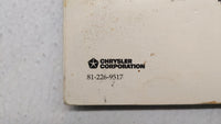 1995 Dodge Caravan Owners Manual Book Guide P/N:81-226-9517 OEM Used Auto Parts - Oemusedautoparts1.com