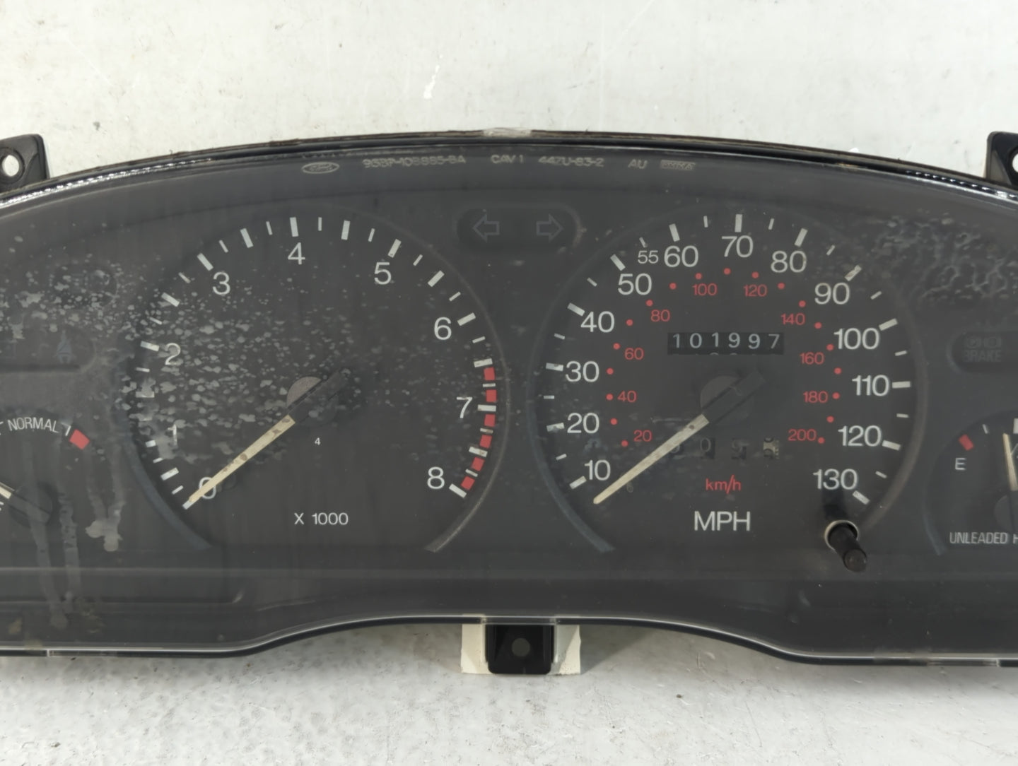 1995 Ford Contour Instrument Cluster Speedometer Gauges P/N:95BB 10849 CFB Fits OEM Used Auto Parts - Oemusedautoparts1.com