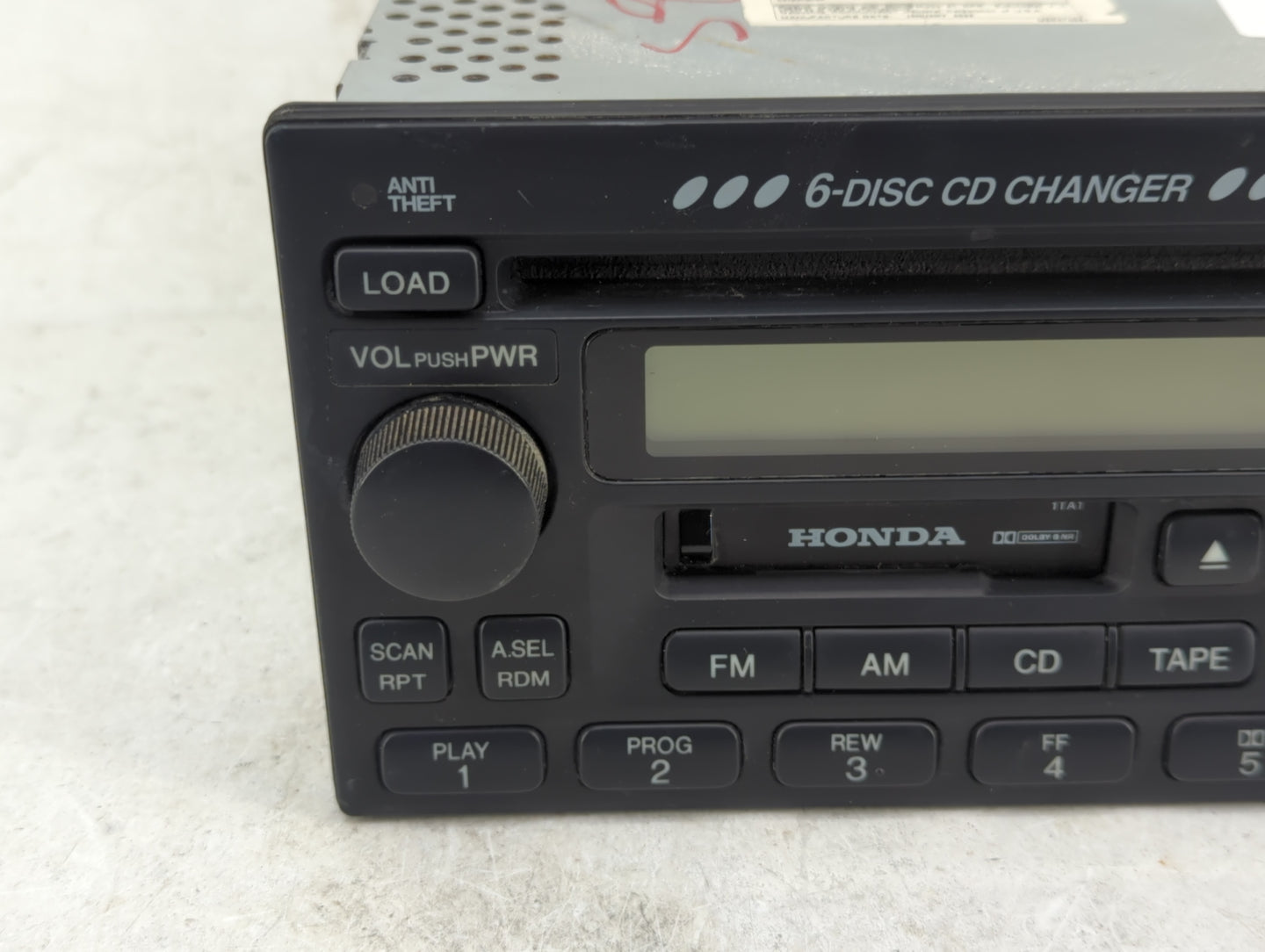1994-1997 Honda Accord Radio AM FM Cd Player Receiver Replacement P/N:39100-S84-A300 Fits Fits 1994 1995 1996 1997 OEM Used 