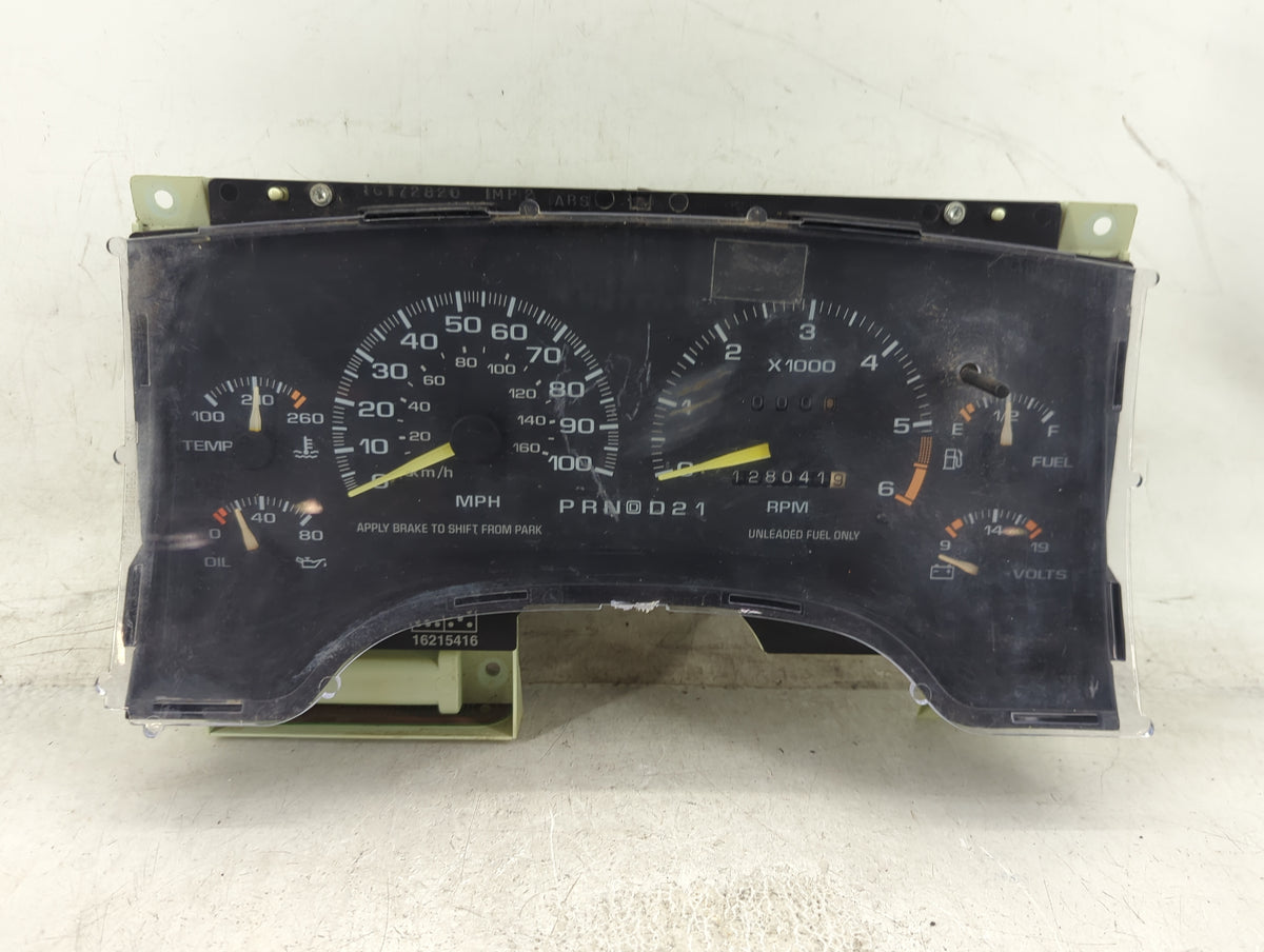 1995-1997 Chevrolet Blazer Instrument Cluster Speedometer Gauges P/N:16172820 16215416 Miles:128K Fits Fits 1995 1996 1997 O