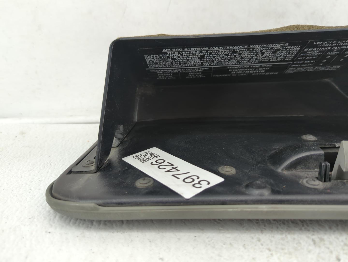 1996 Dodge Caravan Passenger Glove Box Door Storage Compartment Grey - Oemusedautoparts1.com