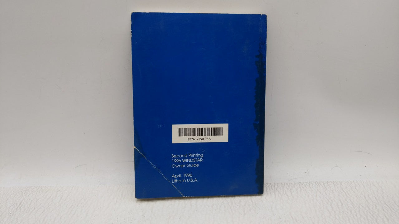 1996 Ford Windstar Owners Manual Book Guide OEM Used Auto Parts - Oemusedautoparts1.com