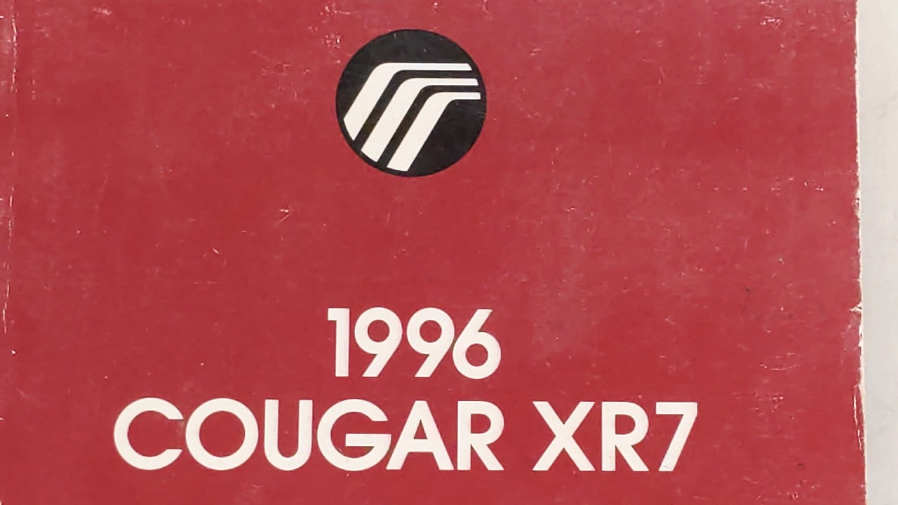1996 Mercury Cougar Owners Manual Book Guide OEM Used Auto Parts - Oemusedautoparts1.com