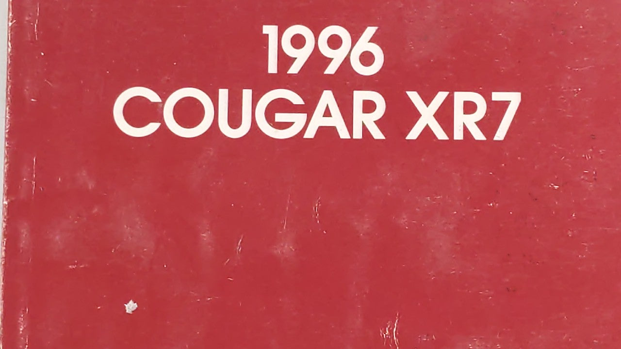 1996 Mercury Cougar Owners Manual Book Guide OEM Used Auto Parts - Oemusedautoparts1.com
