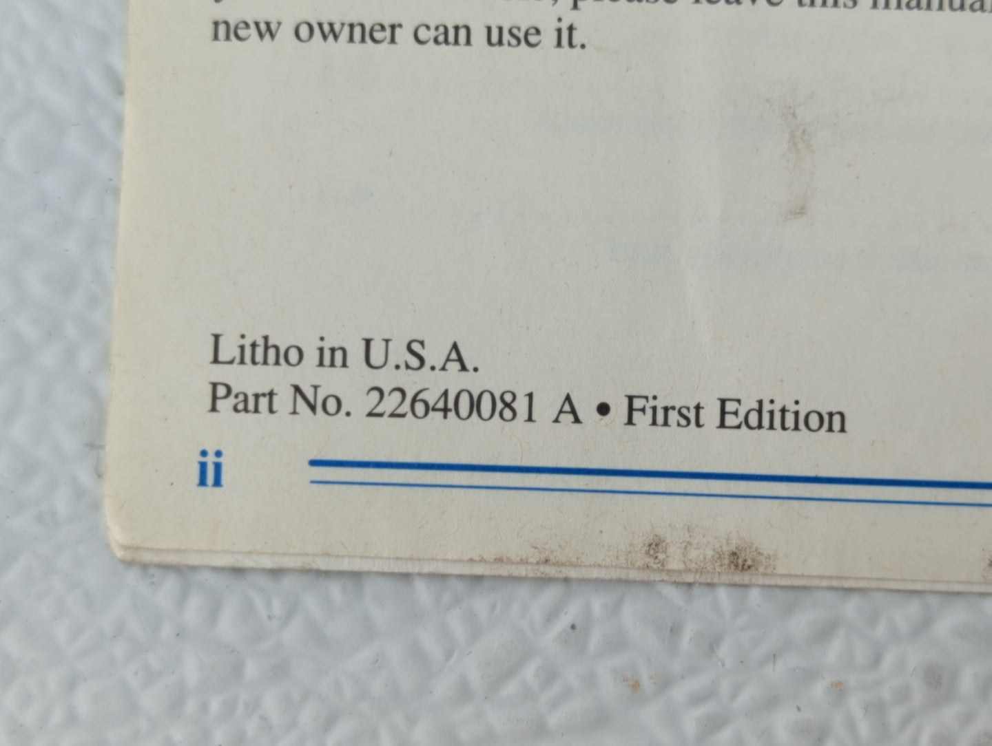 1996 Oldsmobile Aurora Owners Manual Book Guide OEM Used Auto Parts - Oemusedautoparts1.com