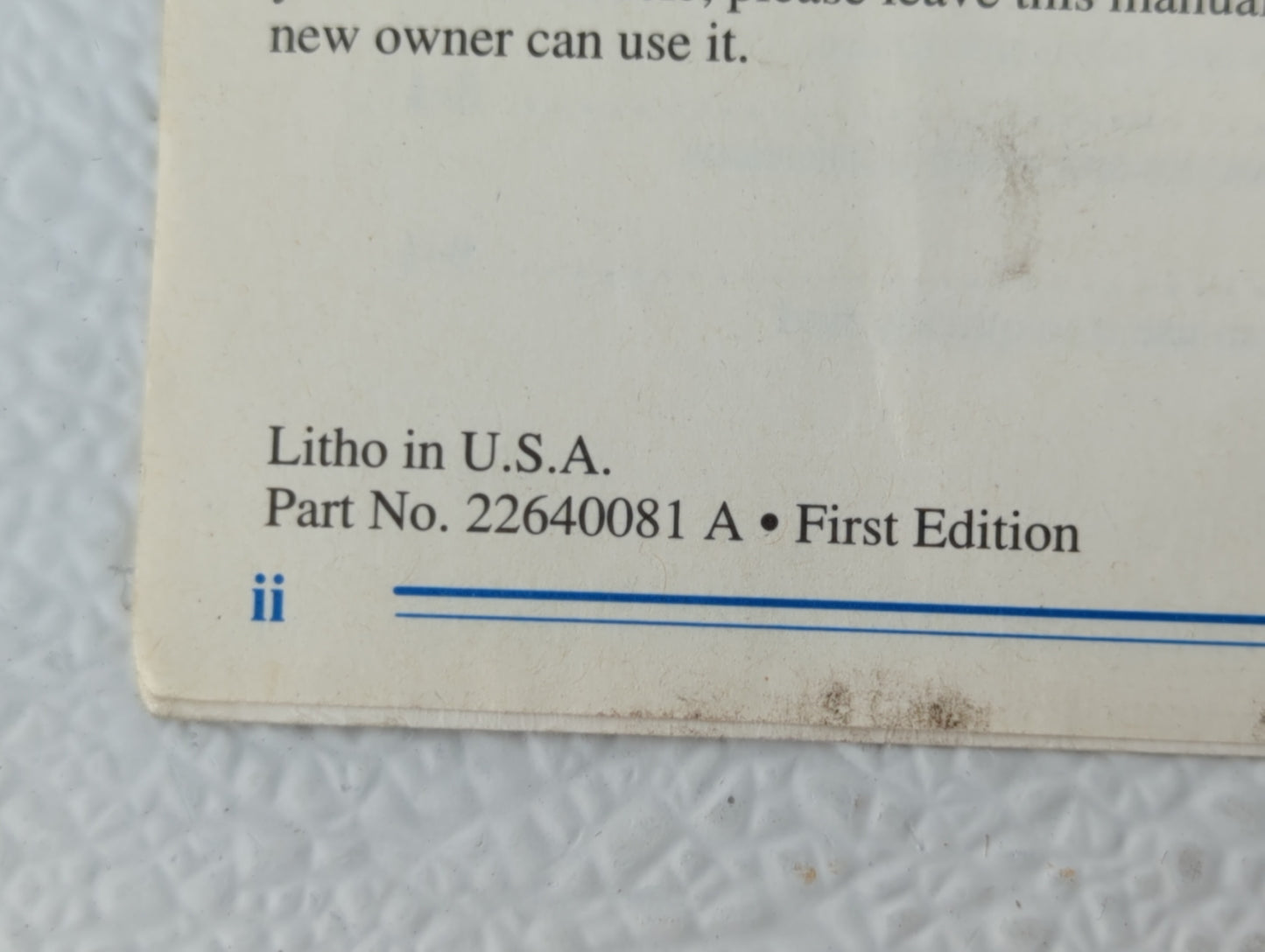 1996 Oldsmobile Aurora Owners Manual Book Guide OEM Used Auto Parts - Oemusedautoparts1.com