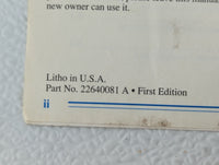 1996 Oldsmobile Aurora Owners Manual Book Guide OEM Used Auto Parts - Oemusedautoparts1.com