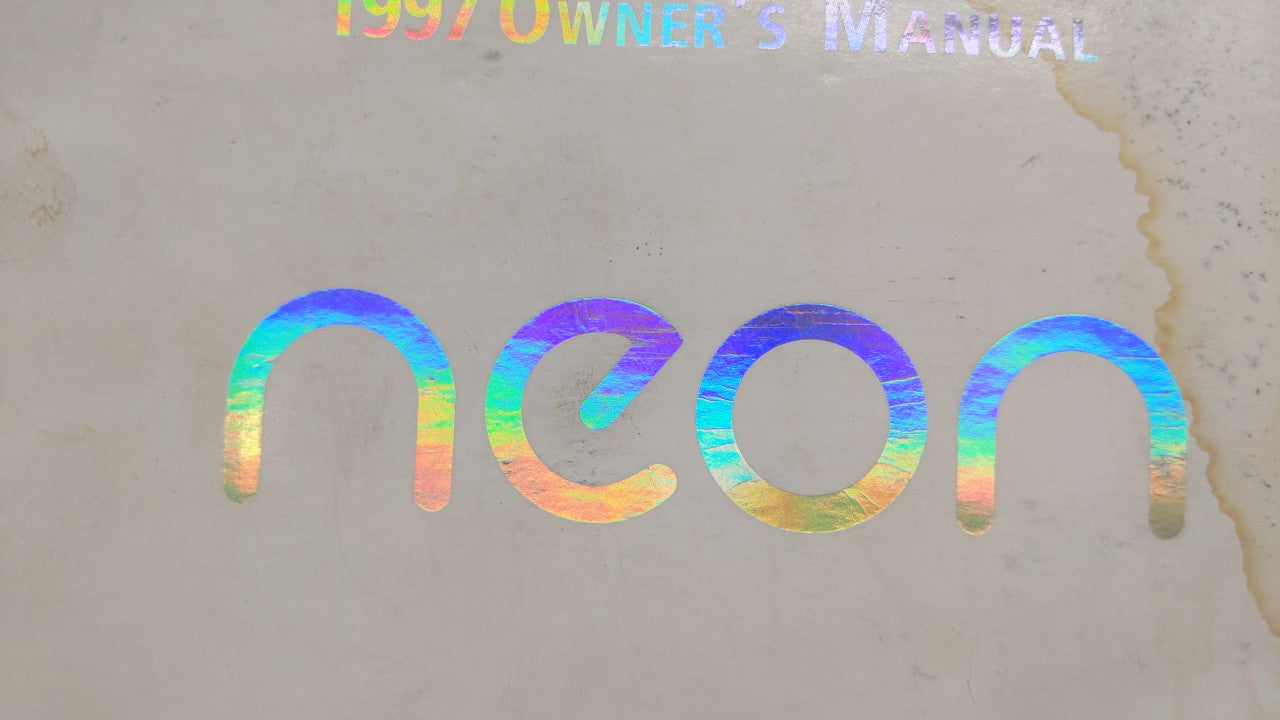 1997 Dodge Neon Owners Manual Book Guide OEM Used Auto Parts - Oemusedautoparts1.com