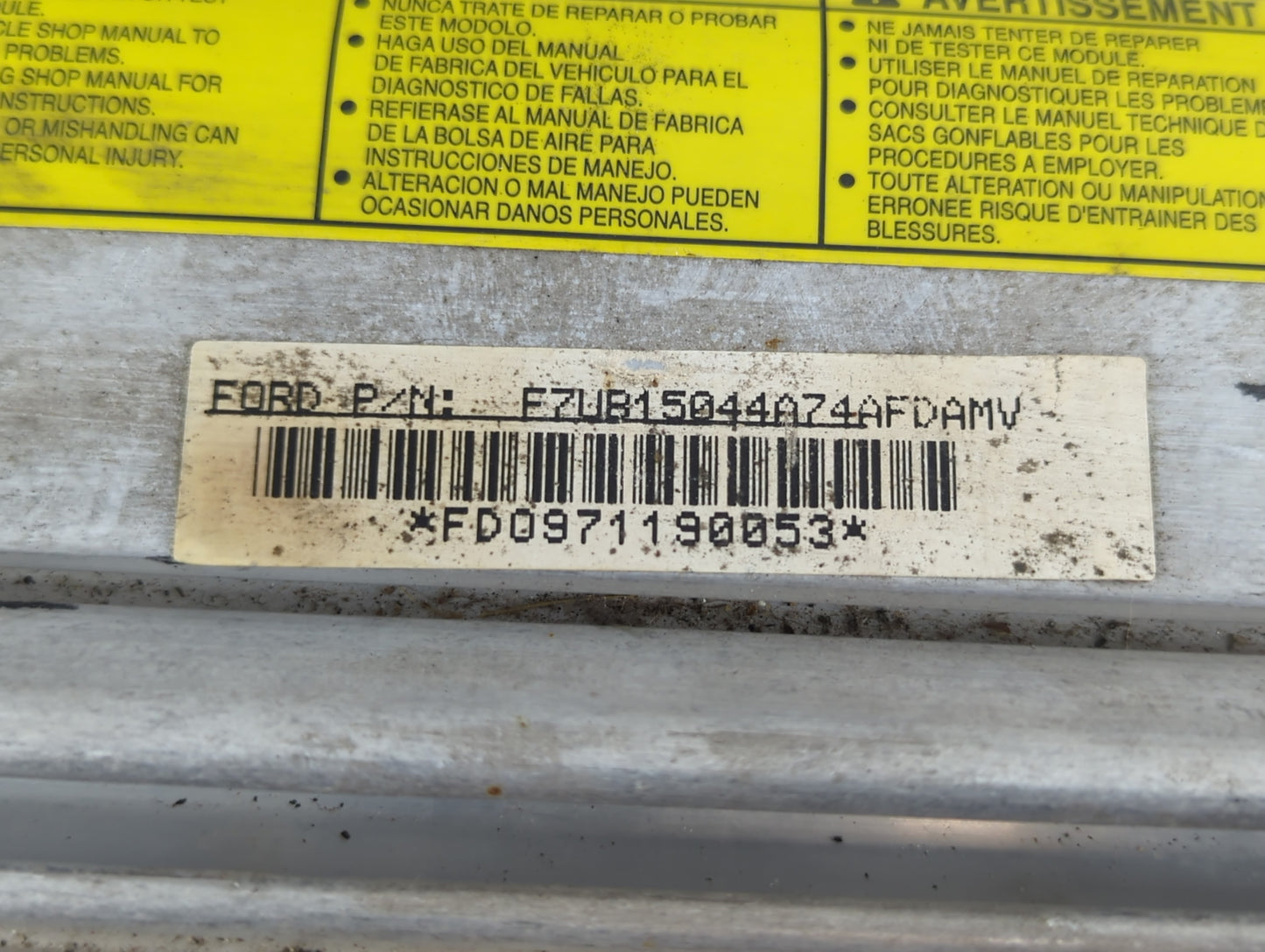 1997-1998 Ford E-150 Air Bag Passenger Right Dashboard OEM P/N:F7UB 5044A74 AF Fits Fits 1997 1998 OEM Used Auto Parts - Oem