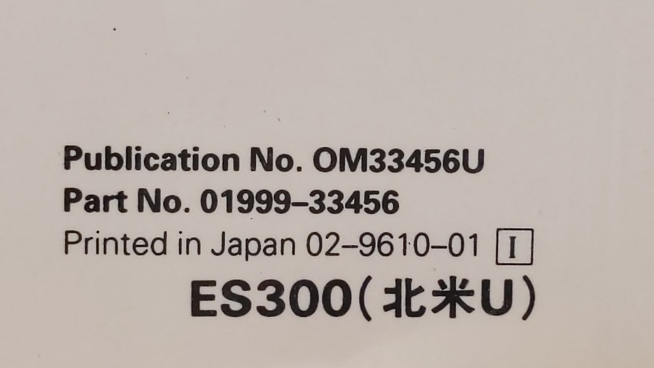 1997 Lexus Es300 Owners Manual Book Guide OEM Used Auto Parts - Oemusedautoparts1.com